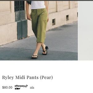 Ryley Midi Pants in Pear Green